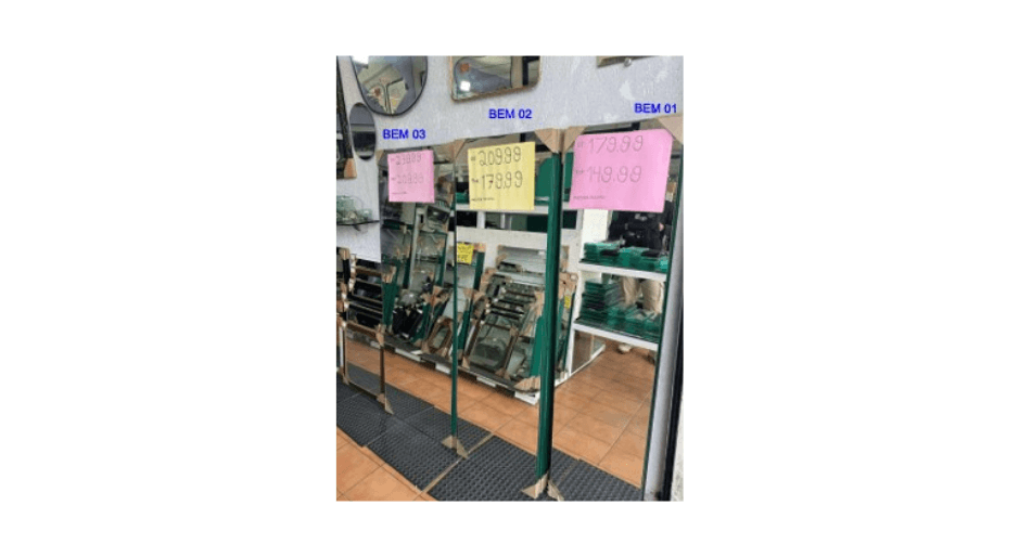 10 Espelhos, medida 160x40 SÃO PAULO SP - leilão judicial - SÃO PAULO SP - lance mínimo R$ 300