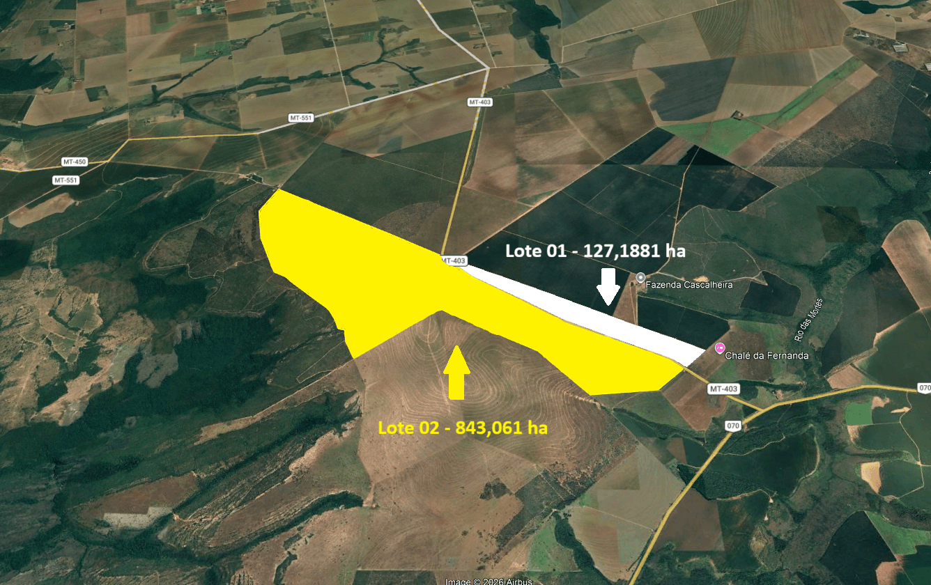 Fazenda Santa Clara (Gleba 01) com 843,061 hectares CAMPO VERDE MT - leilão judicial - CAMPO VERDE MT - lance mínimo R$ 16.644.916