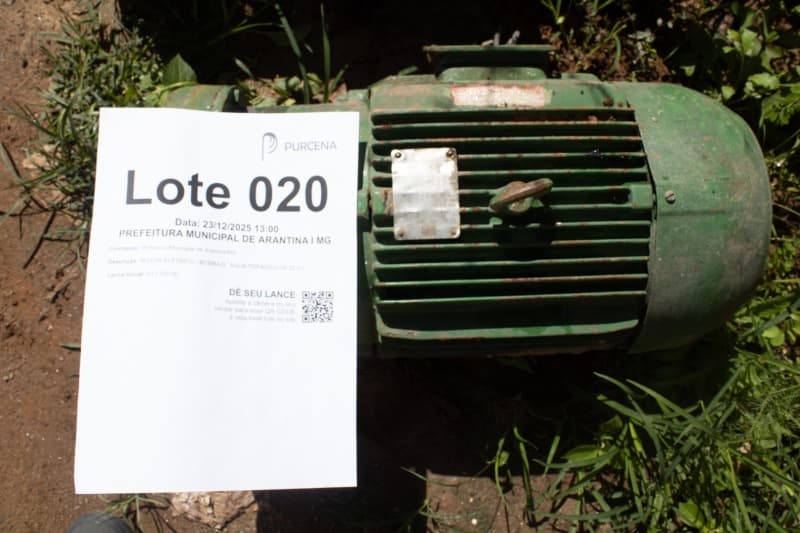 MOTOR ELÉTRICO / BOMBA DÁGUA TRIFÁSICO DE 20 CV - leilão extrajudicial - Não informado BR - lance mínimo R$ 1.200