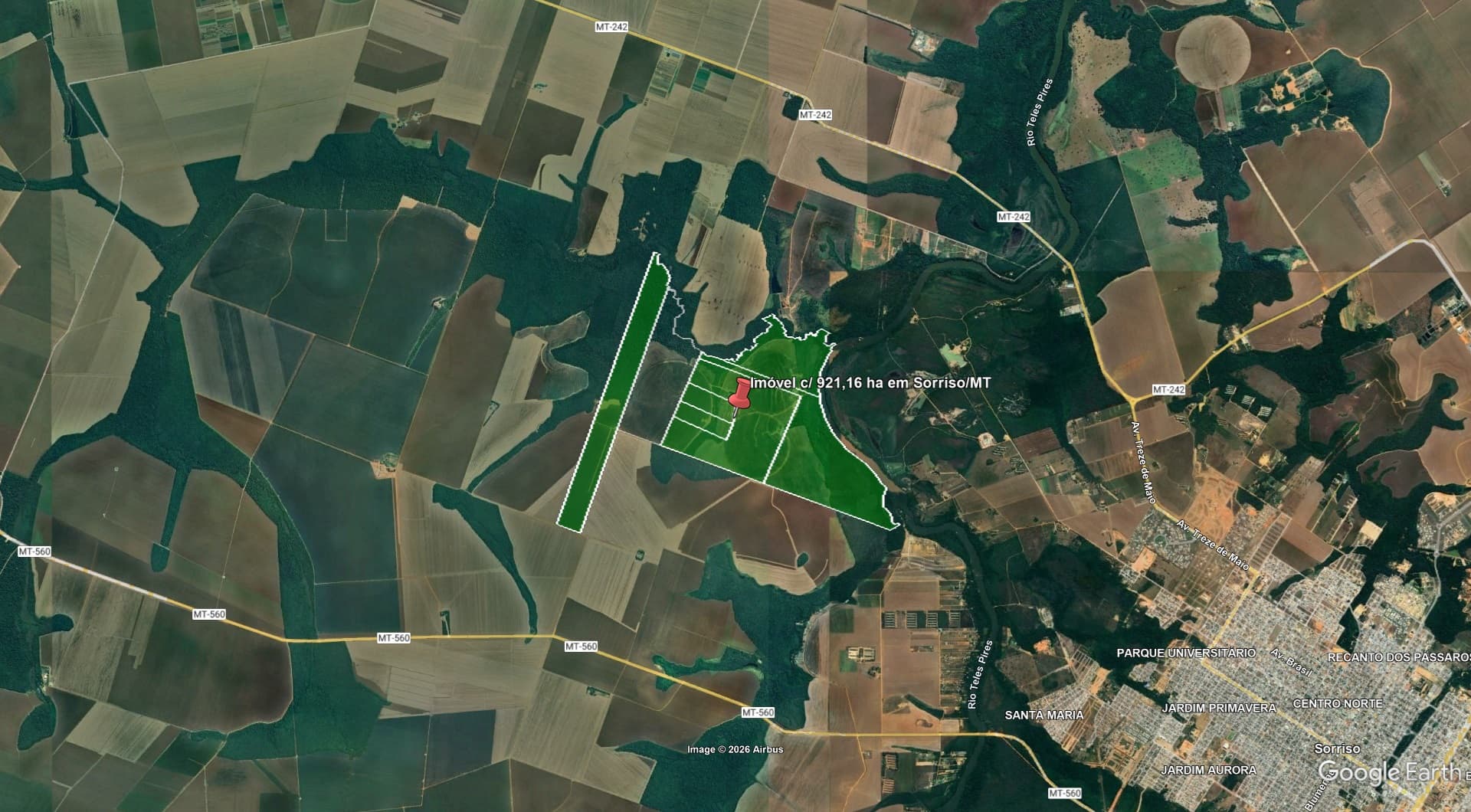 Imóvel c/ 921,16 ha em Sorriso/MT - leilão judicial - Sorriso MT - lance mínimo R$ 60.188.594