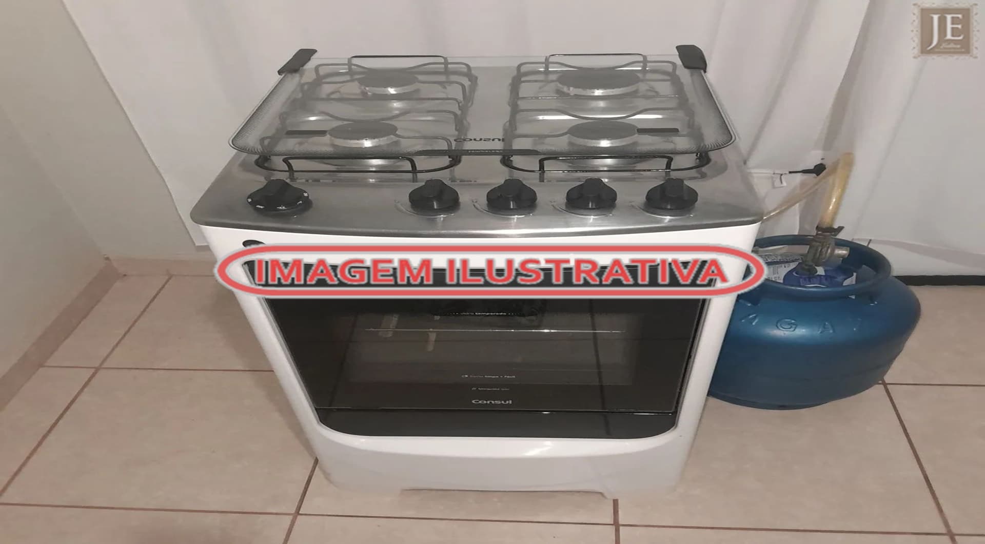 01 fogão 4 bocas c/ botijão de gás - leilão judicial - Não informado BR - lance mínimo R$ 350