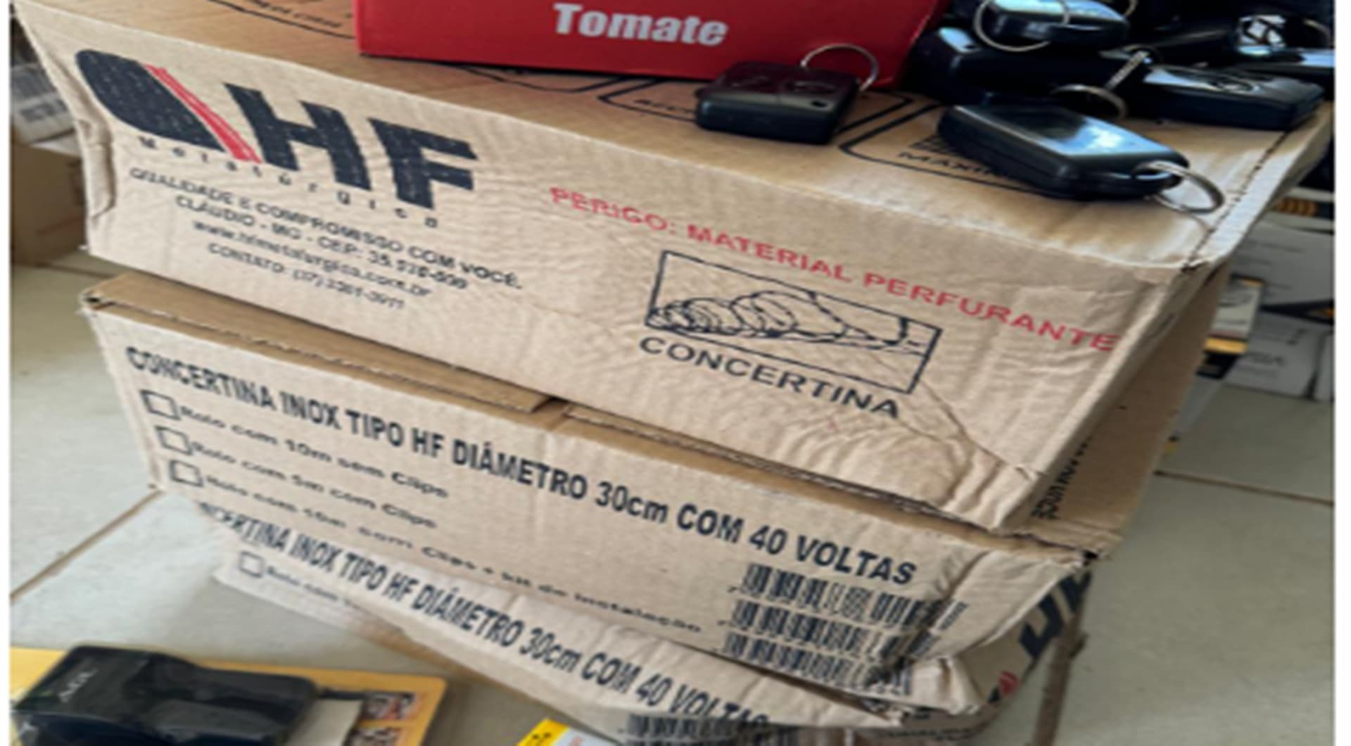 09 concertinas Inox - leilão judicial - Não informado BR - lance mínimo R$ 450